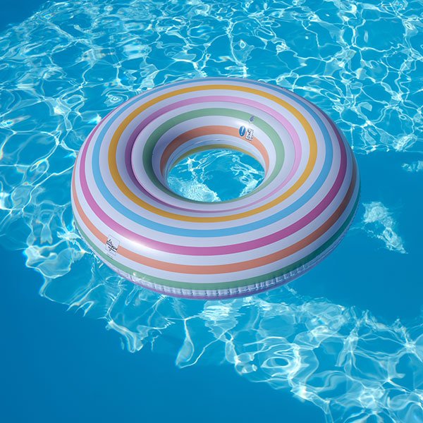 Bouée piscine rayée Riviera