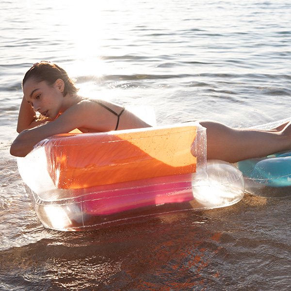 Fauteuil gonflable pour piscine et repose-pied Lounge