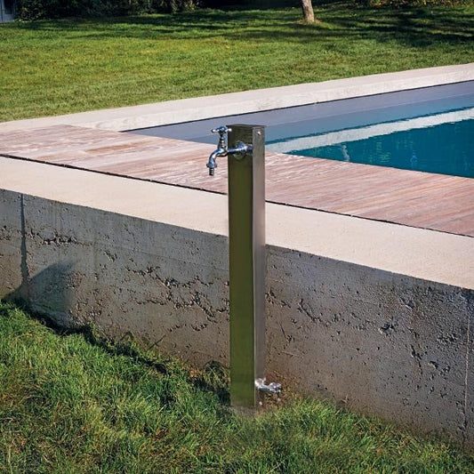 Fontaine borne jardin Fontana Quadrata Inox