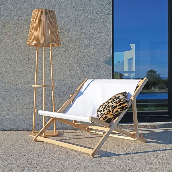 Lampadaire bois solaire Lamp Solar Mobil