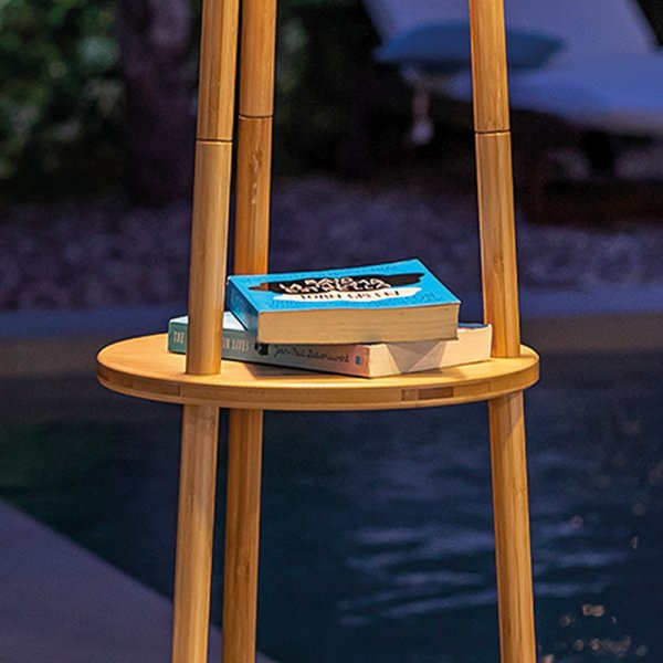 Lampadaire bois solaire Lamp Solar Mobil