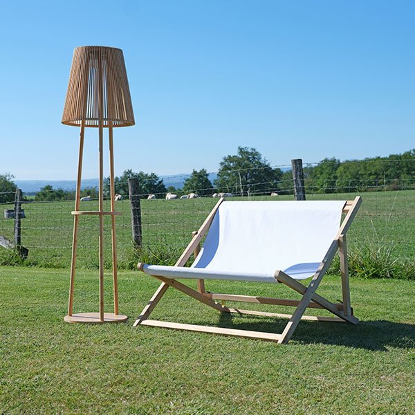 Lampadaire bois solaire Lamp Solar Mobil