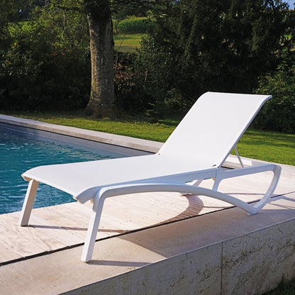Chaise longue extérieure Alizé Blanche