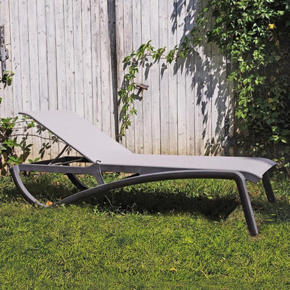 Chaise-longue extérieure Alizé Noire&Grise