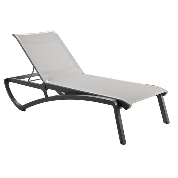 Chaise-longue extérieure Alizé Noire&Grise