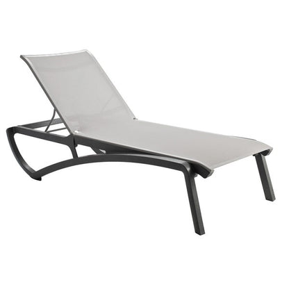 Chaise-longue extérieure Alizé Noire&Grise