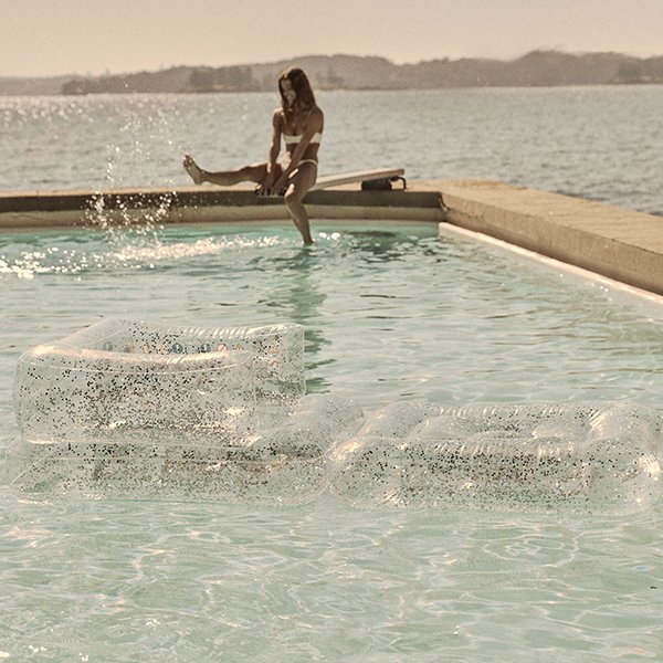Fauteuil gonflable pour piscine et repose-pied Lounge