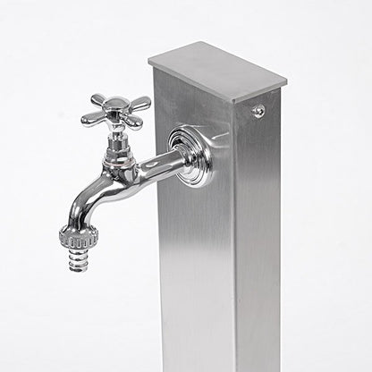 Fontaine borne jardin Fontana Quadrata Inox
