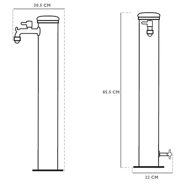 Fontaine de jardin inox Fontana Tubo Inox