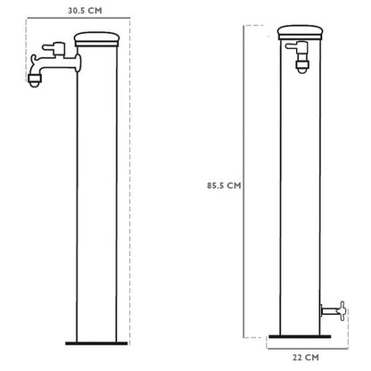 Fontaine de jardin inox Fontana Tubo Inox