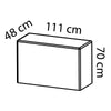 L111 x H70 x P48 cm