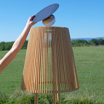 Lampadaire bois solaire Lamp Solar Mobil