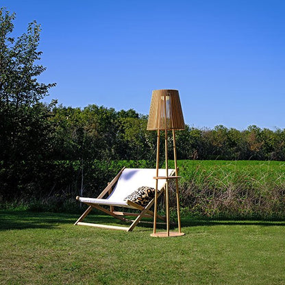 Lampadaire bois solaire Lamp Solar Mobil