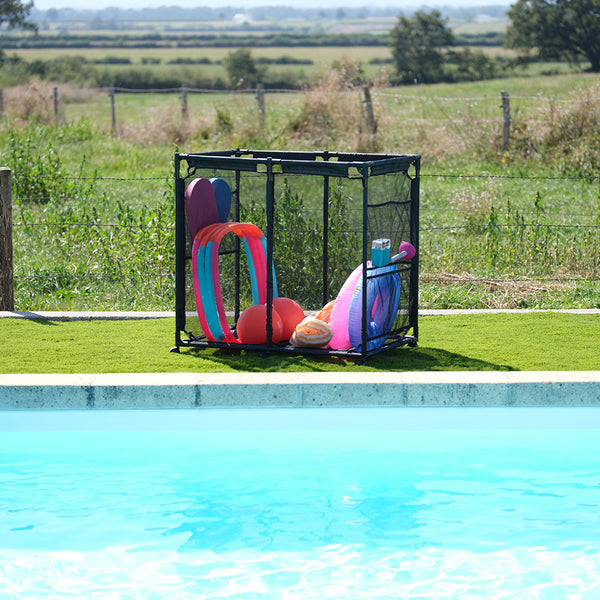 Pool-box rolling pool storage trolley